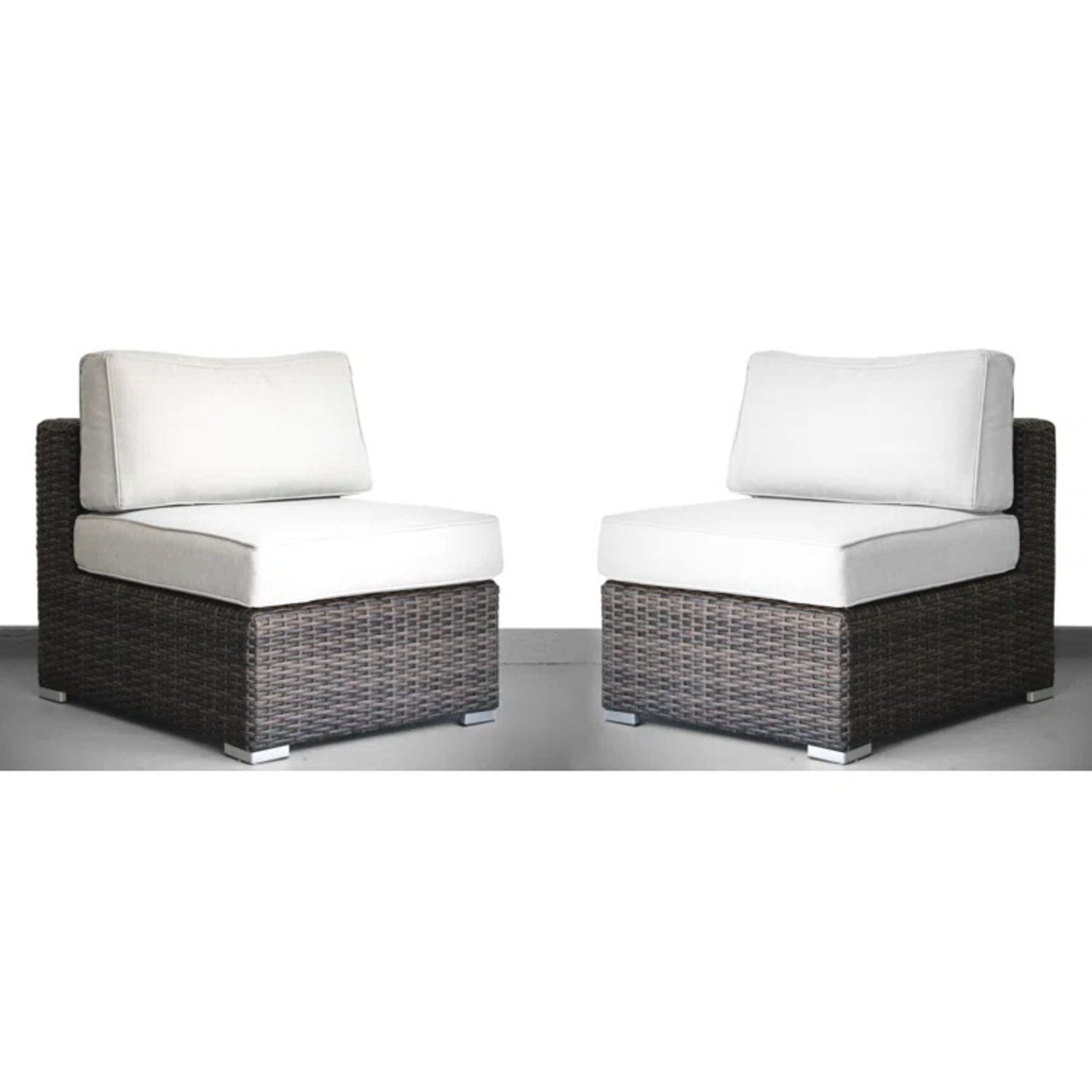 Seating Set With Cushions Handcrafted Wicker Design