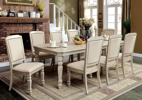 Furniture of America Holcroft - Dining Table - Antique White / Ivory | Meri Furniture