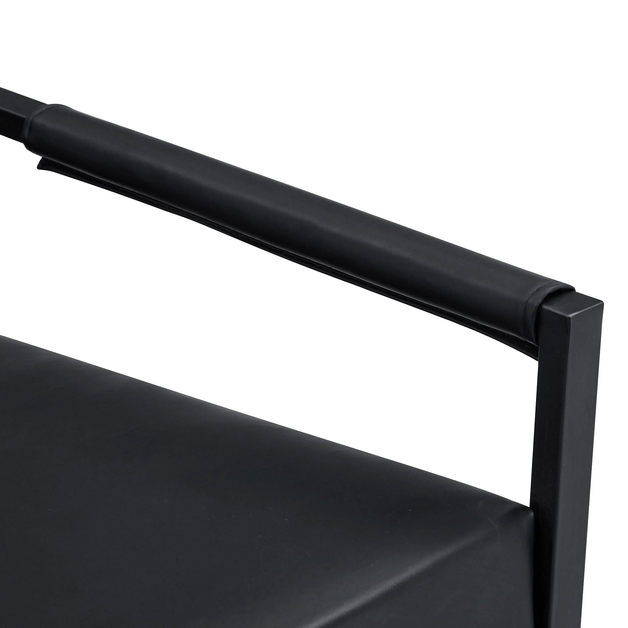 Classic Leather And Metal Frame Sofa, Ergonomically Designed, A Perfect Blend Of Modern And Industrial Styles