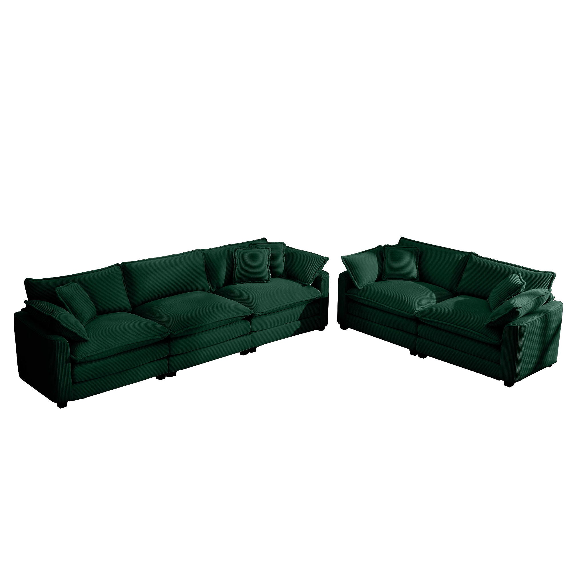 Elegant Corduroy Oversized Sectional Sofa Set With Deep Seats And Flexible Layout