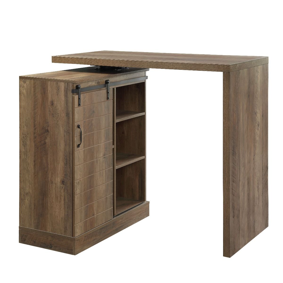 ACME Quillon - Bar Table - Rustic Oak Finish | Meri Furniture