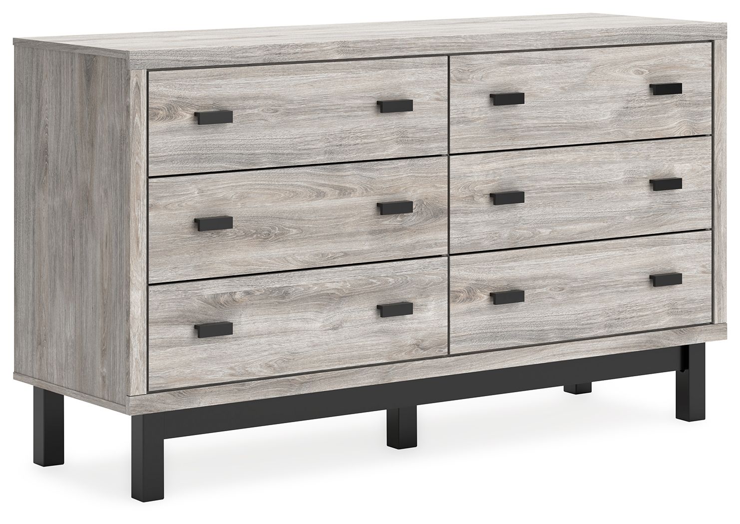 Signature Design by Ashley® Vessalli - Black / Gray - Six Drawer Dresser | Meri Furniture