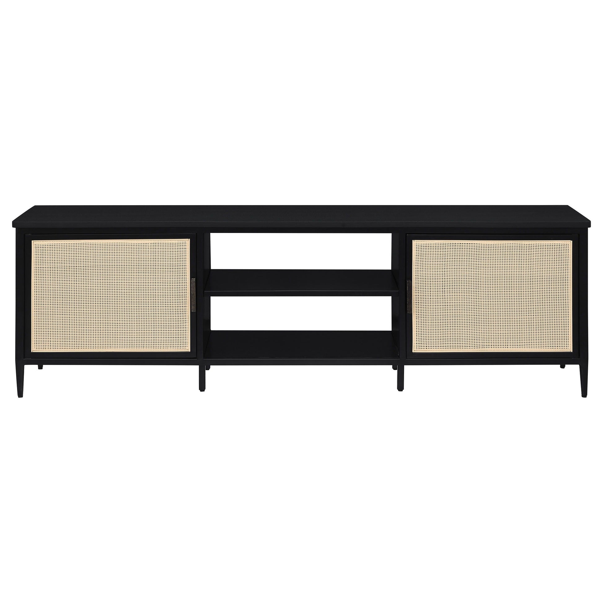 Coaster Fine Furniture Amherst - 2-Door 70" Metal TV Stand Media Console - Black | Meri Furniture
