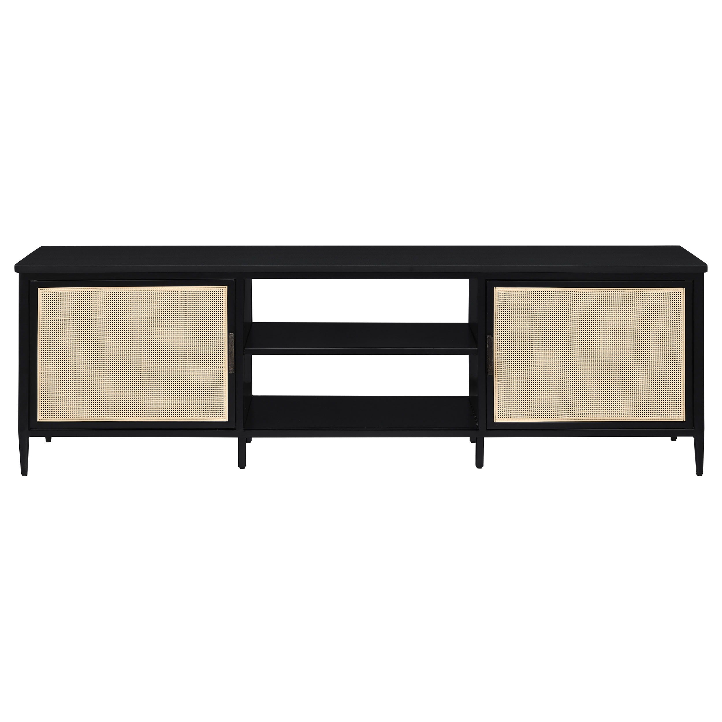 Coaster Fine Furniture Amherst - 2-Door 70" Metal TV Stand Media Console - Black | Meri Furniture