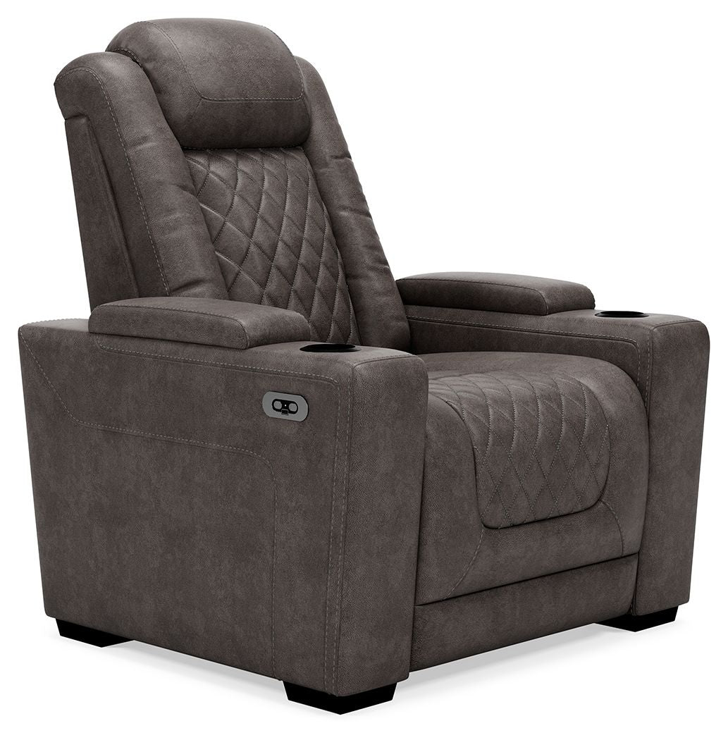 Ashley Furniture Hyllmont - Gray - Pwr Recliner/Adj Headrest | Meri Furniture