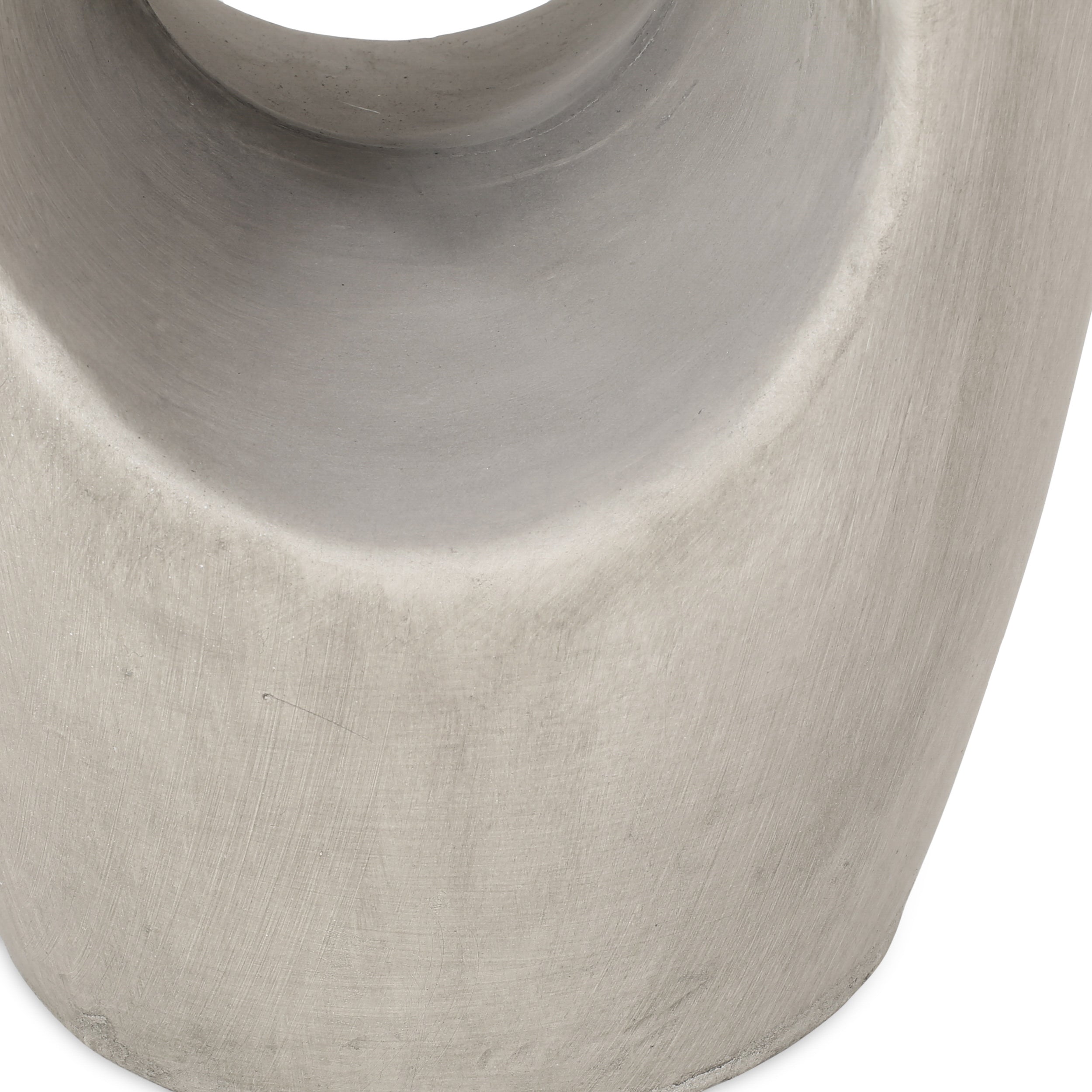 Modern Minimalist Outdoor or Indoor Side Table with Sculptural Hollow Design