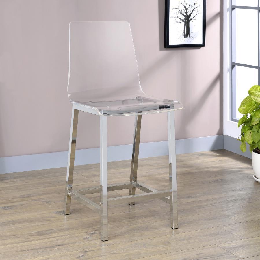Coaster Fine Furniture Juelia - Chrome Stools (Set of 2) | Meri Furniture