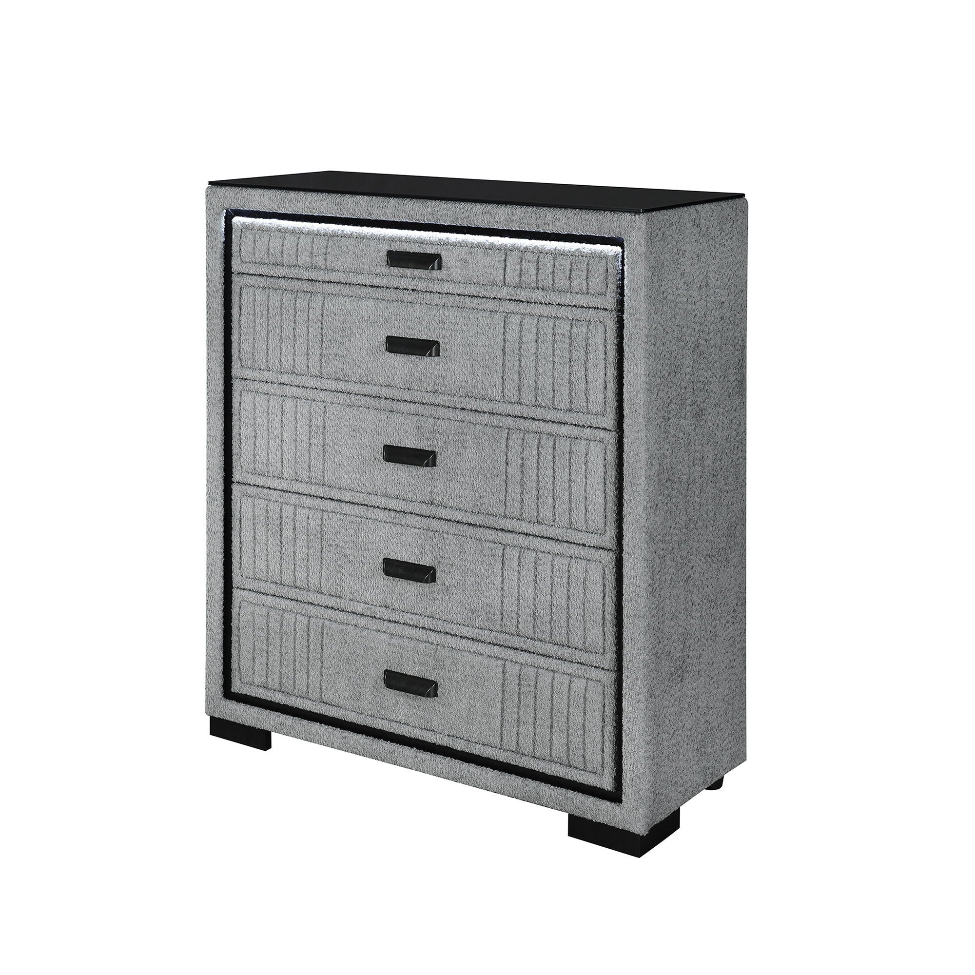 Isaiah - Upholstered Chest With LED Lighting