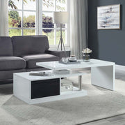ACME Buck II - Coffee Table - White & Black High Gloss Finish | Meri Furniture