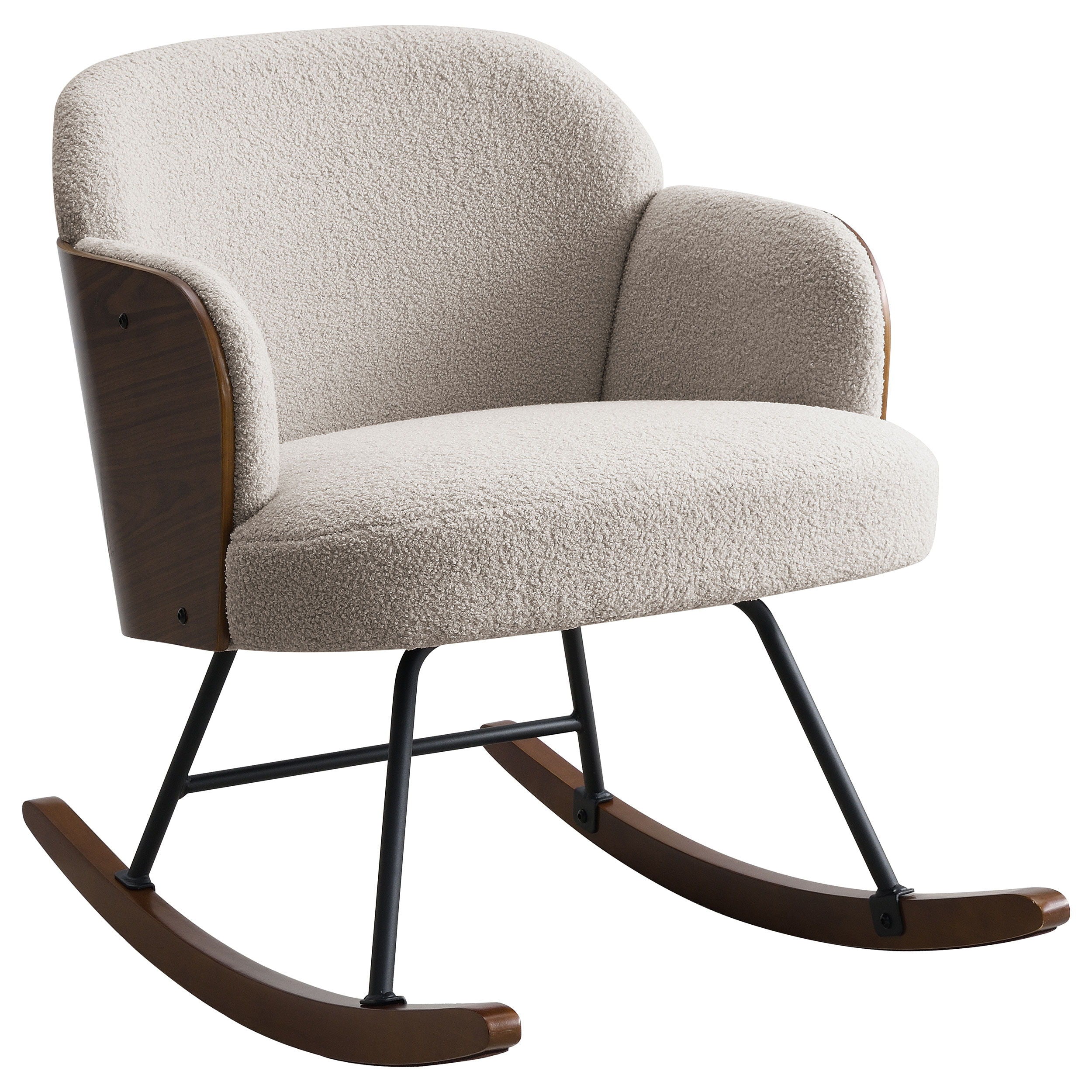 Coaster Fine Furniture Paige - Boucle Upholstered Mid Back Rocking Chair | Meri Furniture