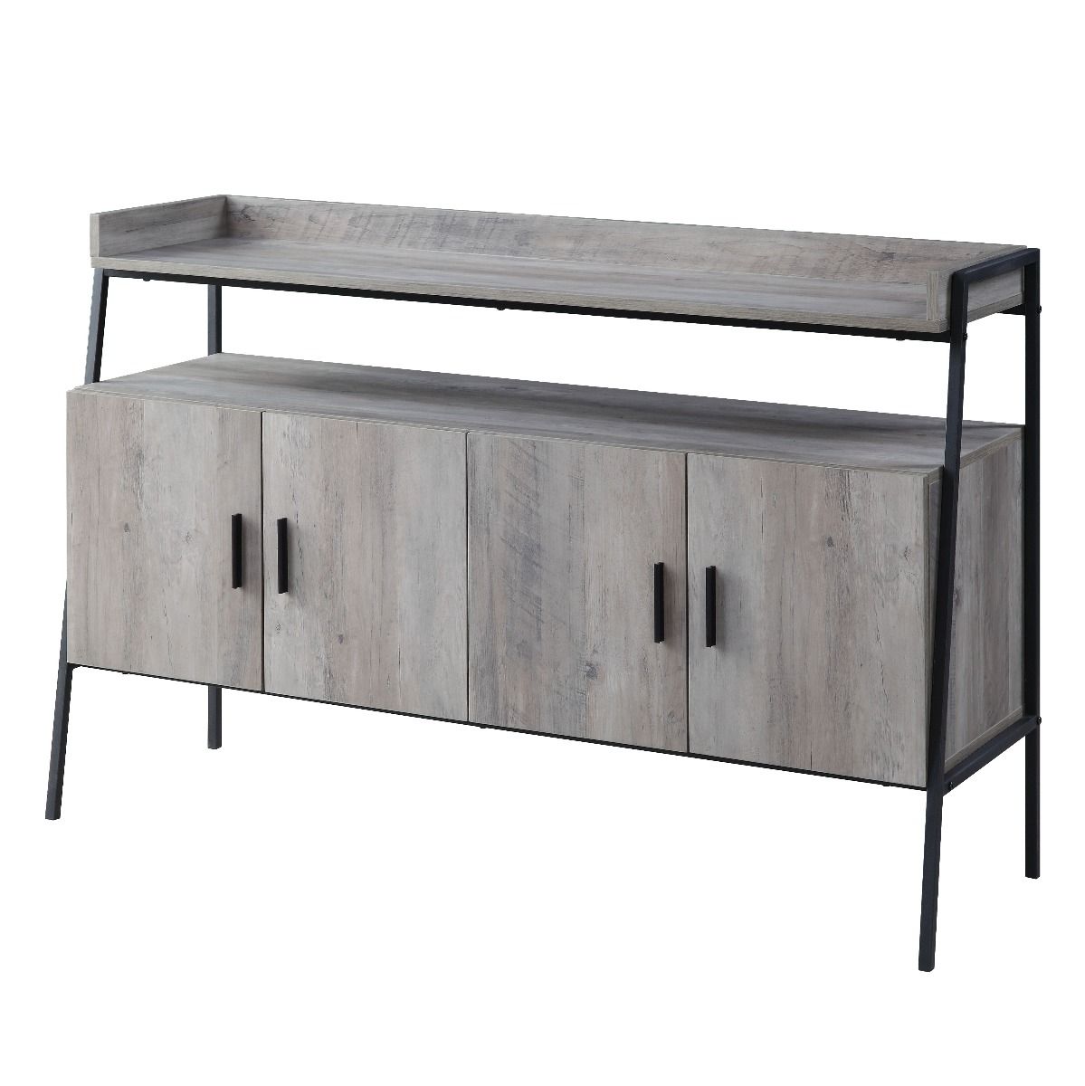 ACME Samiya - TV Stand - Gray Oak & Black Finish | Meri Furniture