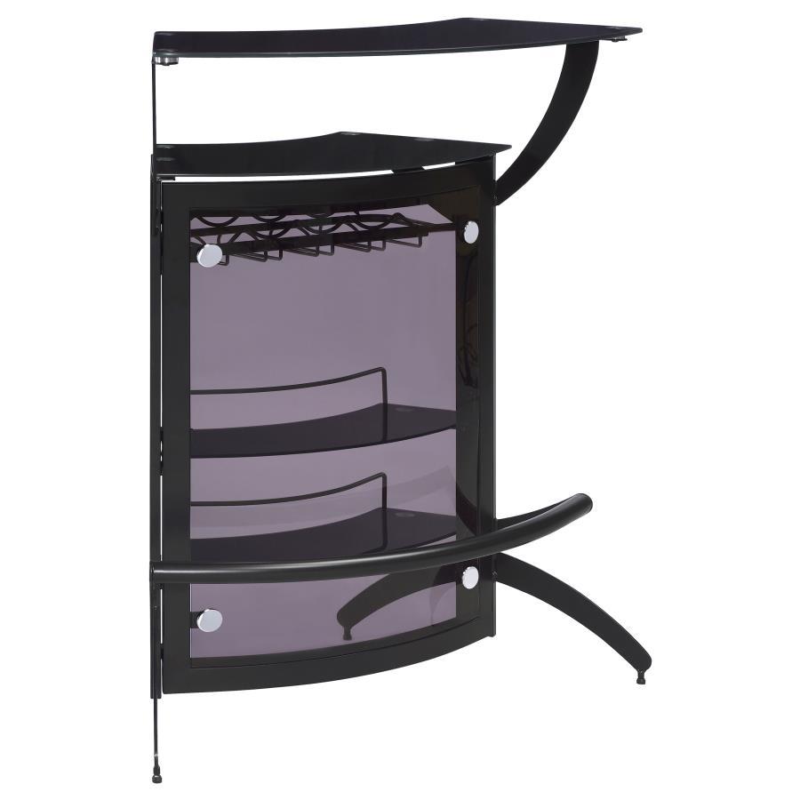 Coaster Fine Furniture Dallas - 2-Shelf Curved Freestanding Home Bar Cabinet | Meri Furniture