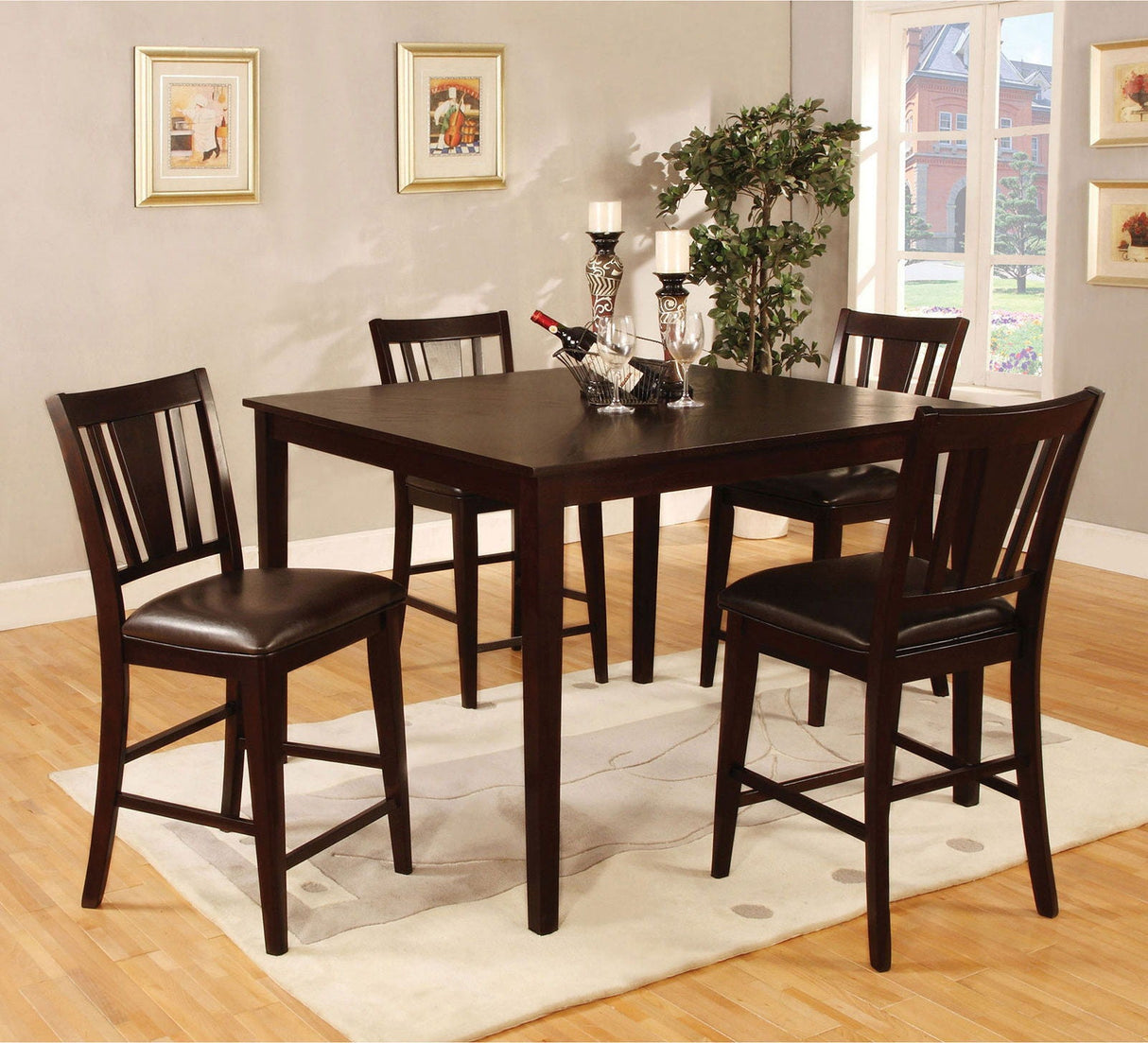 Furniture of America Bridgette - Counter Height Chair (Set of 2) - Espresso | Meri Furniture