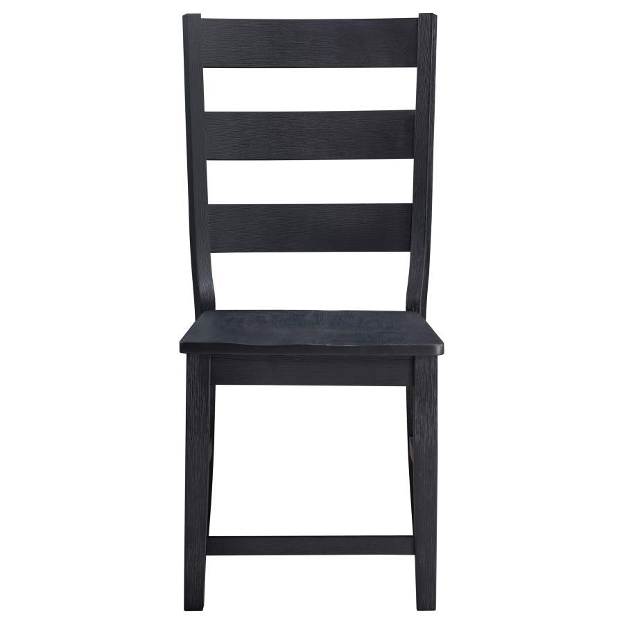 Coaster Fine Furniture Newport - Ladder Back Wood Dining Side Chair (Set of 2) - Black | Meri Furniture