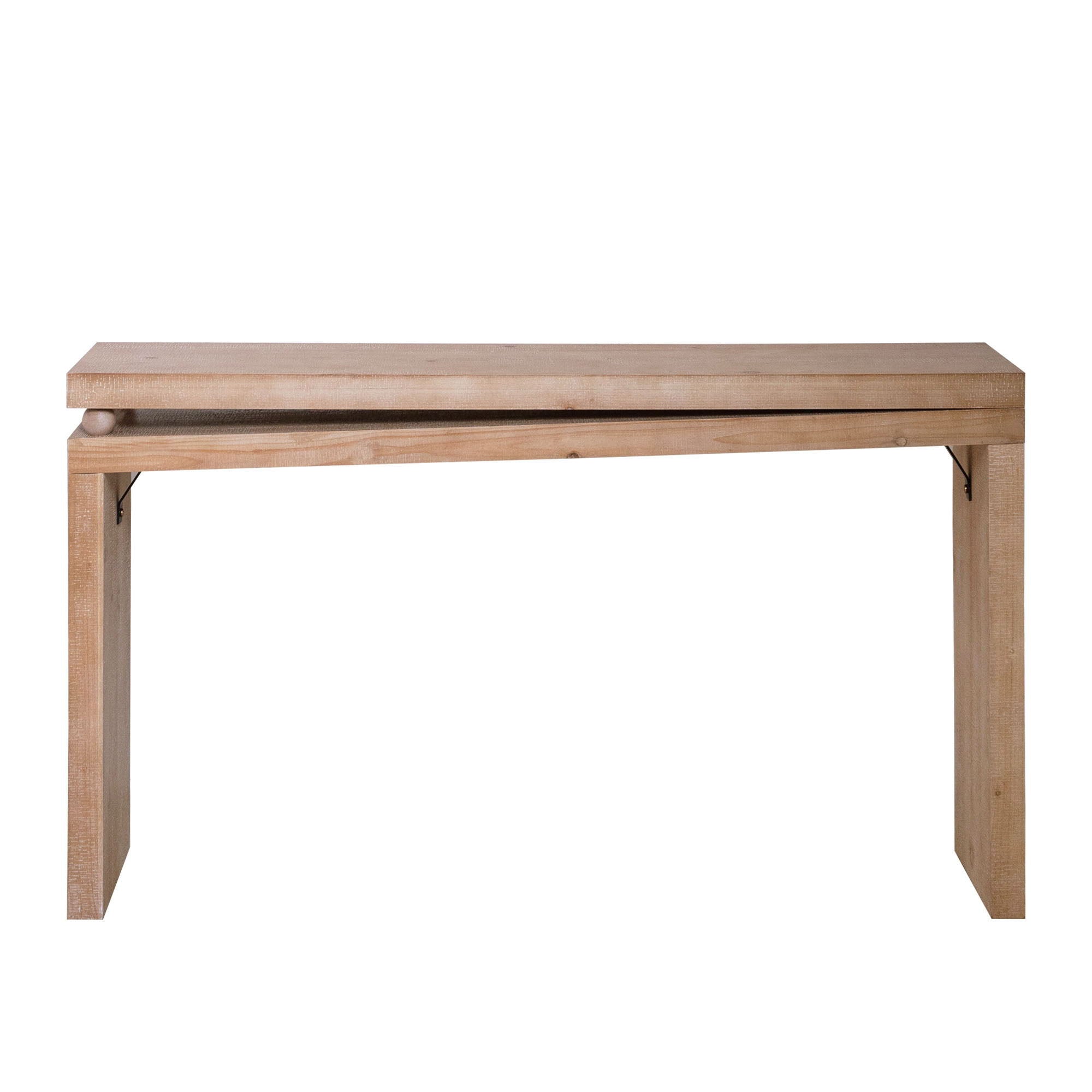 Slim Console Table, Narrow Entryway Table With Bead Detail - Light Natural / Natural