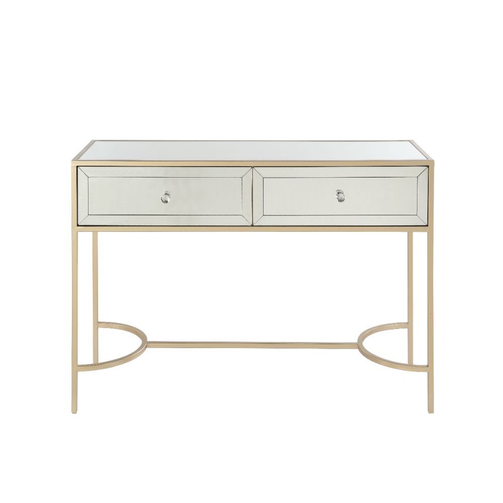 ACME Wisteria - Accent Table - Mirrored & Rose Gold | Meri Furniture