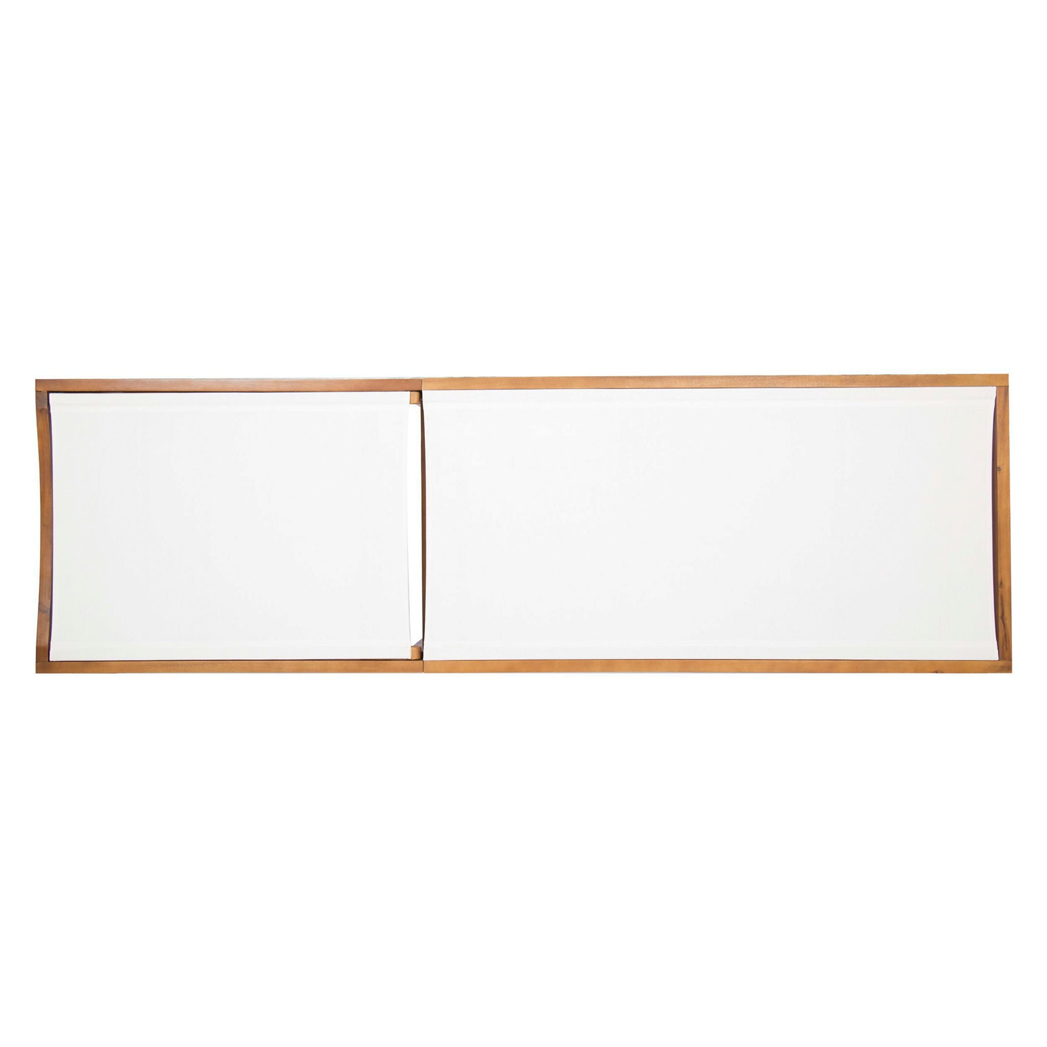 Outdoor Chaise Lounge With Acacia Wood Frame - White / Teak