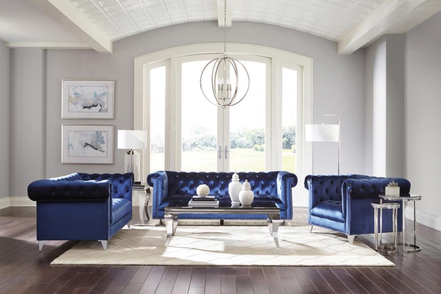 Coaster Fine Furniture Bleker - Upholstered Tuxedo Arm Tufted Sofa Set | Meri Furniture