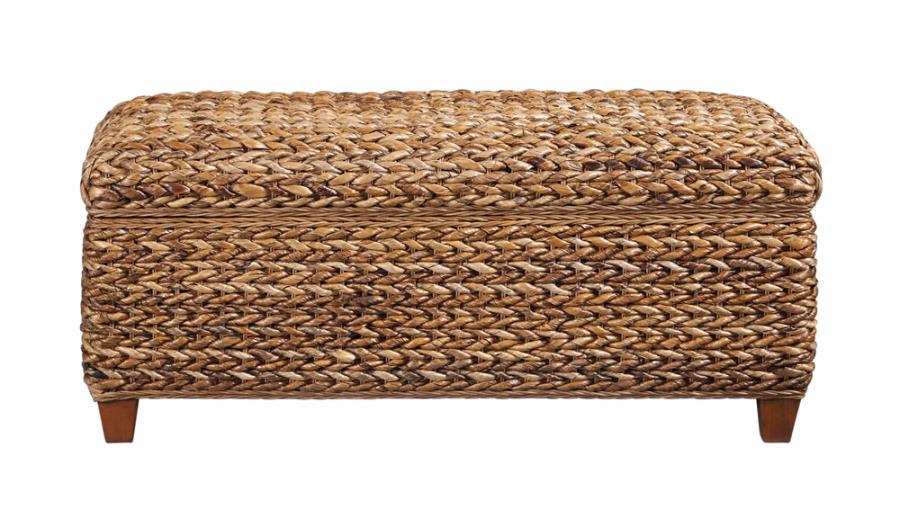 Coaster Fine Furniture Laughton - Hand-Woven Banana Leaf Storage Trunk - Amber | Meri Furniture