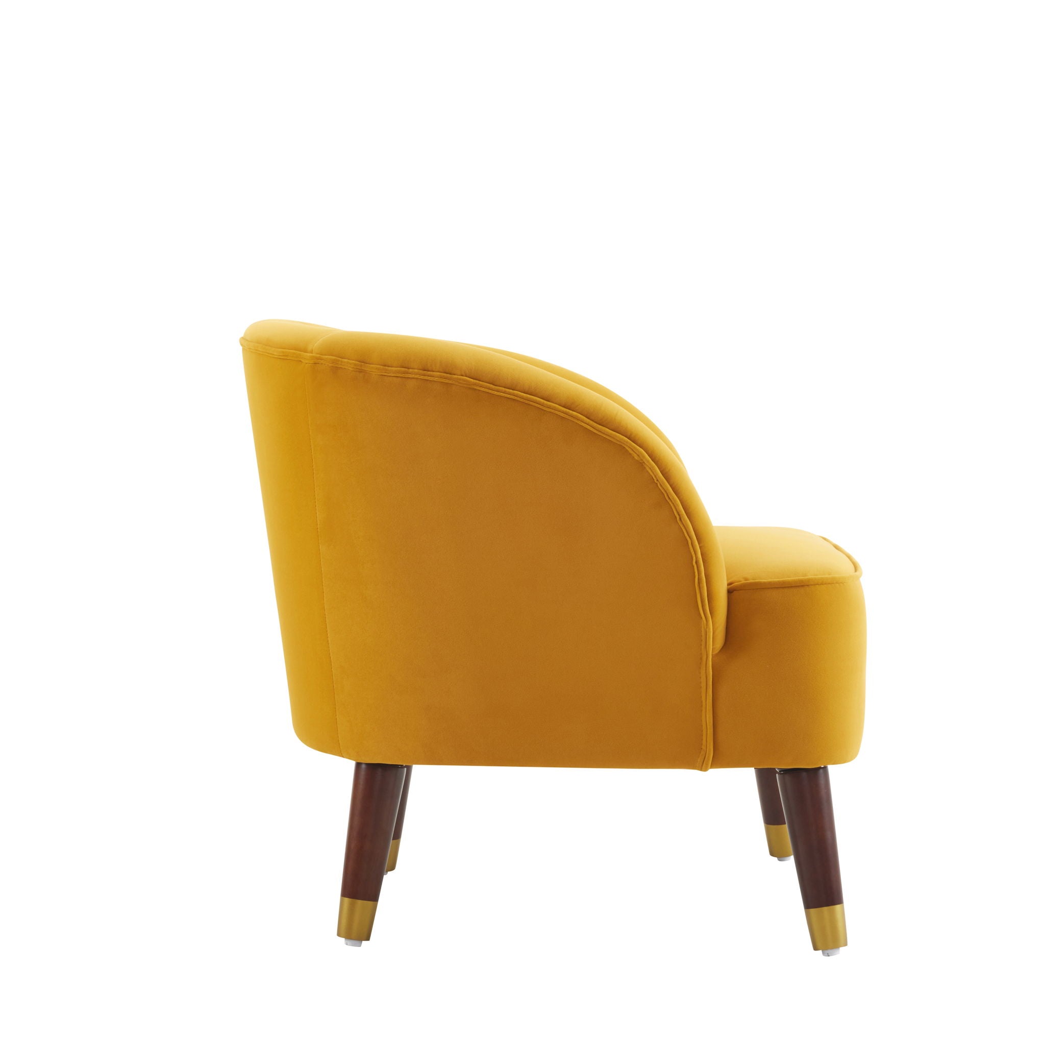 Elegant Upholstered Barrel Accent Chair With Wooden Legs