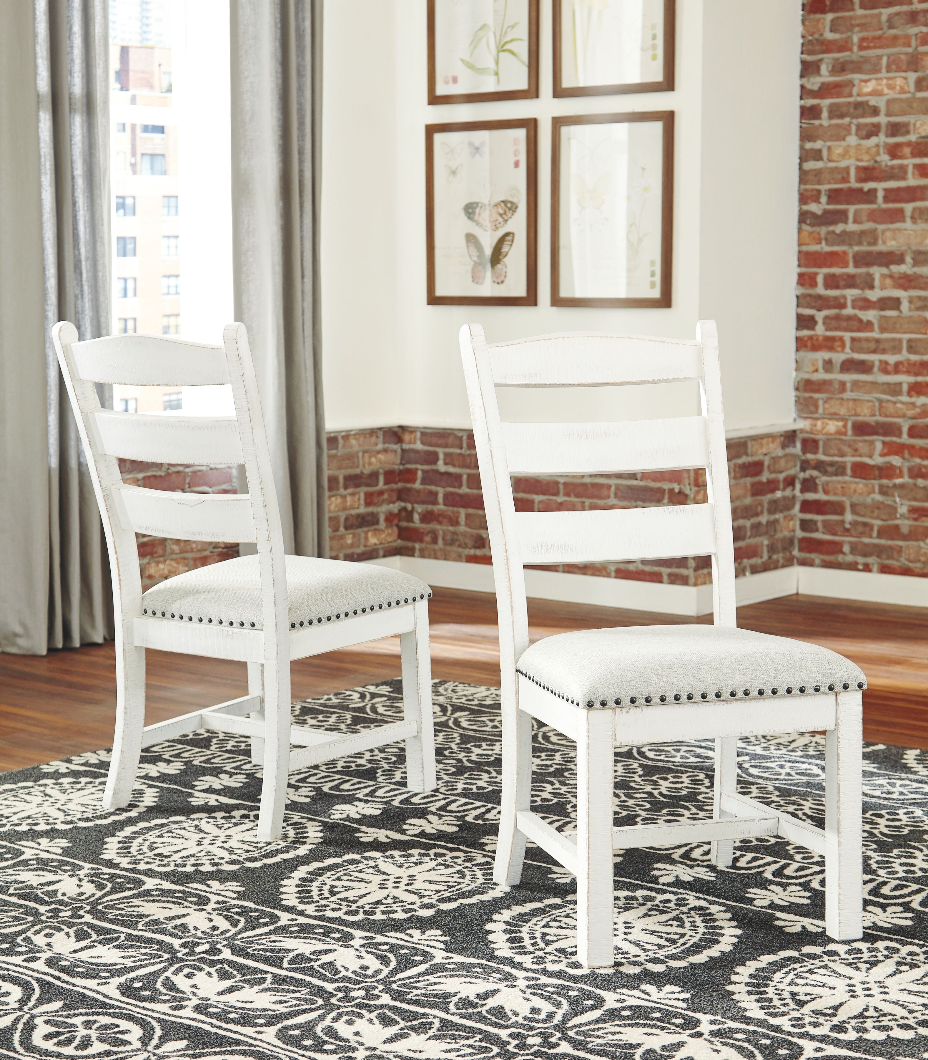 Signature Design by Ashley® Valebeck - Beige / White - Dining Uph Side Chair (Set of 2) | Meri Furniture