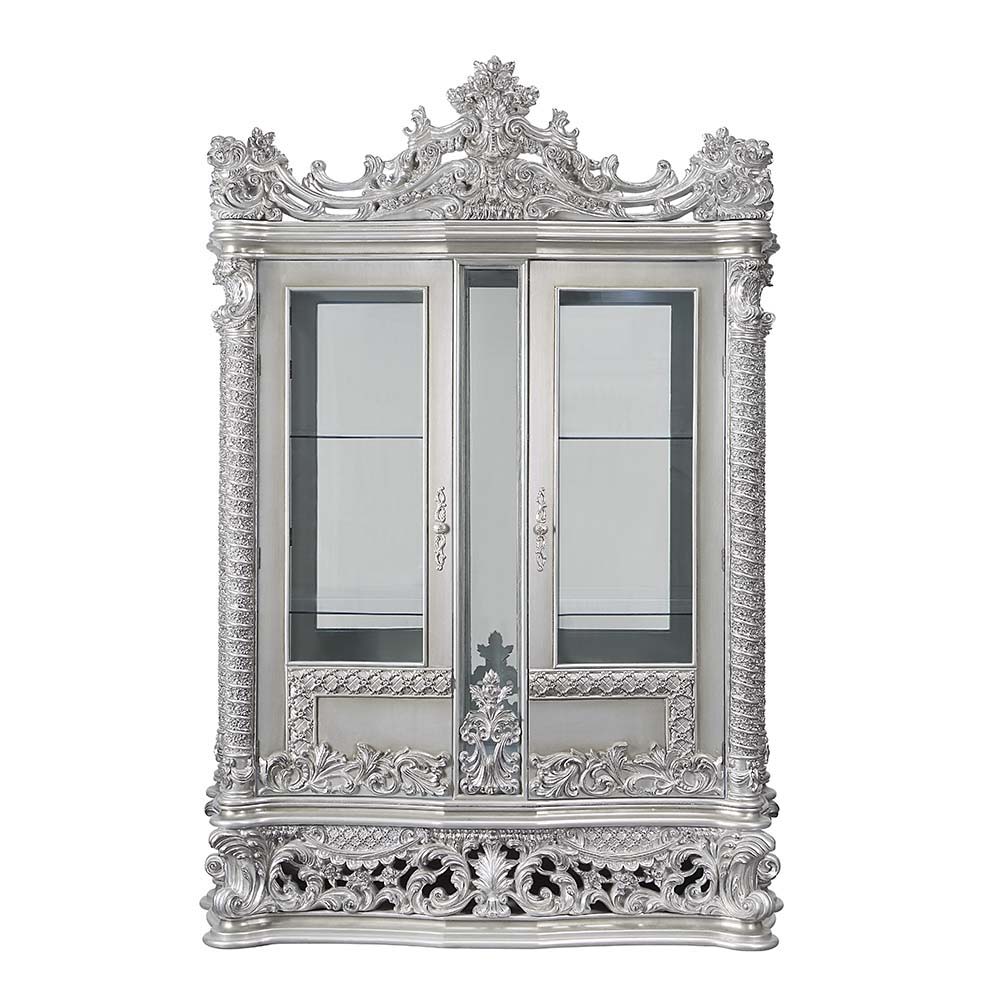 ACME Valkyrie - Curio - Antique Platinum | Meri Furniture