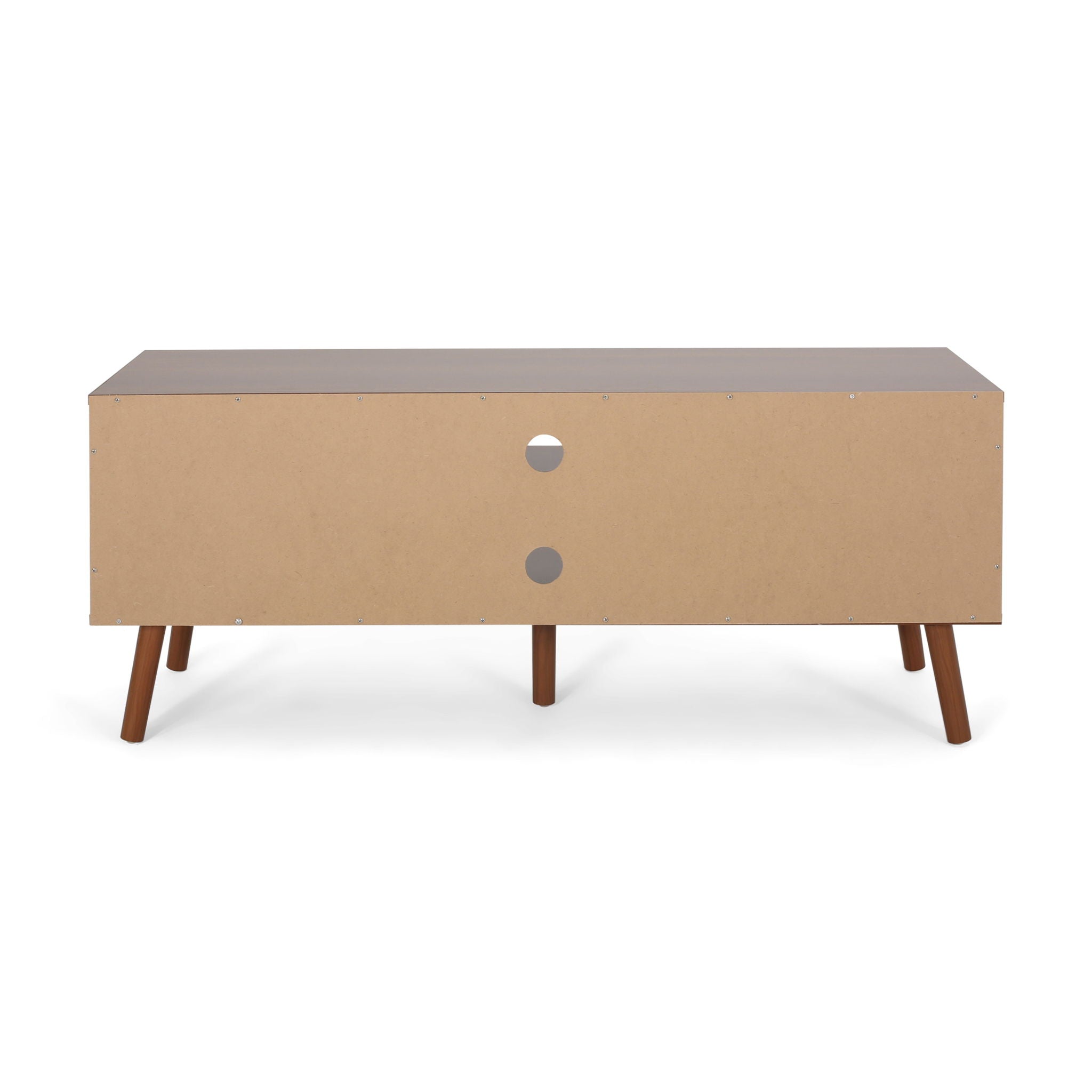 TV Stand With Shelves And Splayed Legs - White / Walnut