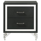 Lucia - 2-Drawer Nightstand Bedside Table - Black