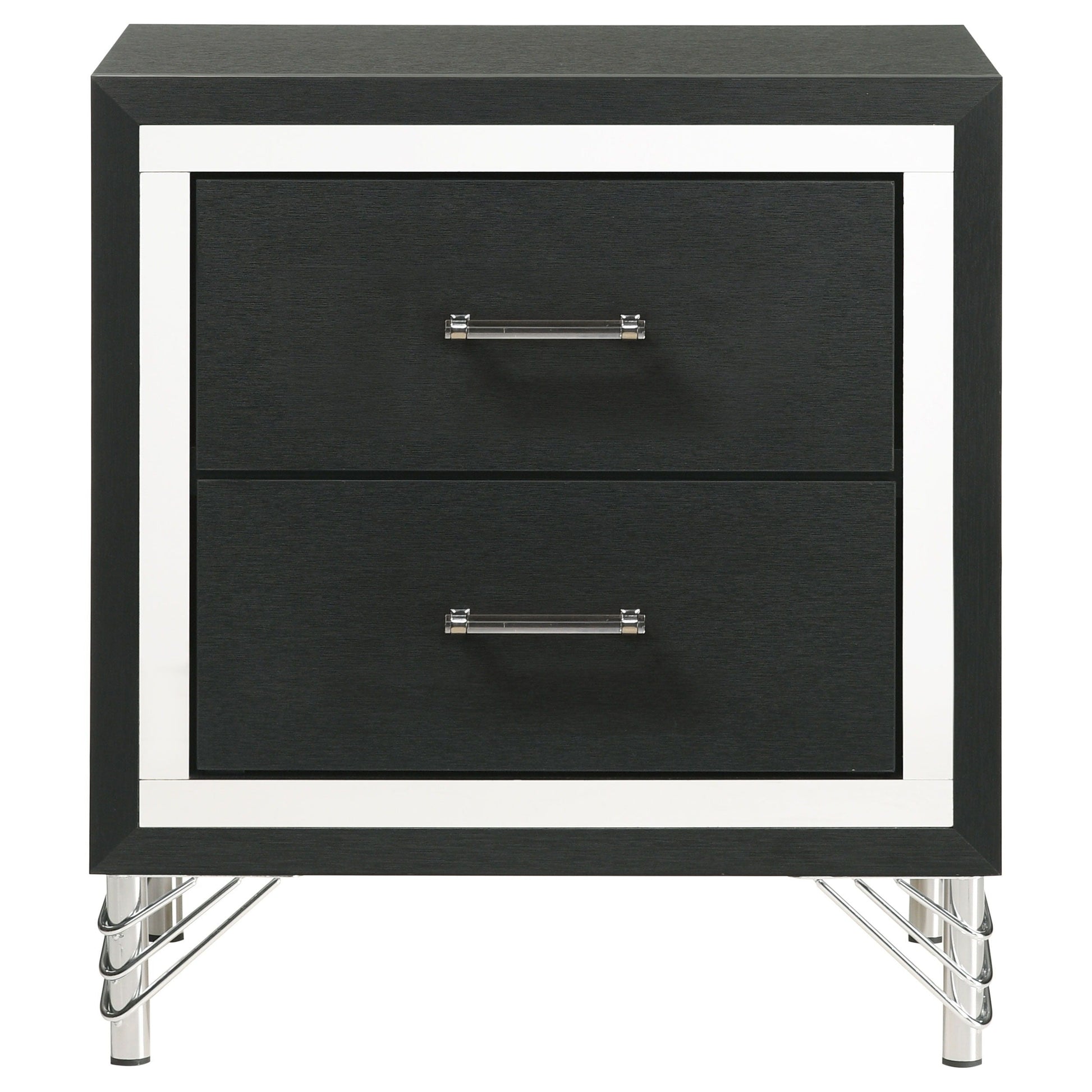 Coaster Fine Furniture Lucia - 2-Drawer Nightstand Bedside Table - Black | Meri Furniture