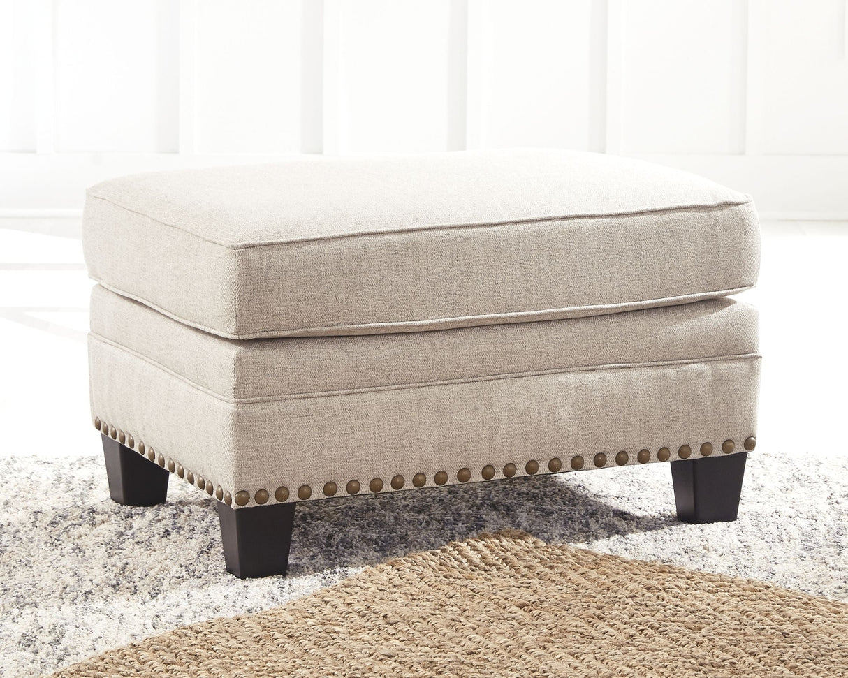 Ashley Furniture Claredon - Linen - Ottoman | Meri Furniture