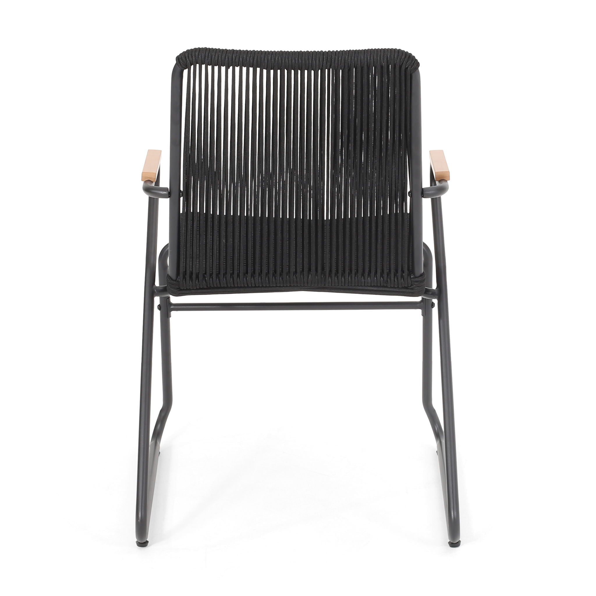 Moonstone - Outdoor Club Chair Set With Rope Weave Design - Black