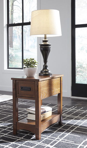 Signature Design by Ashley® Breegin - Brown - Chair Side End Table - 1 Drawer | Meri Furniture
