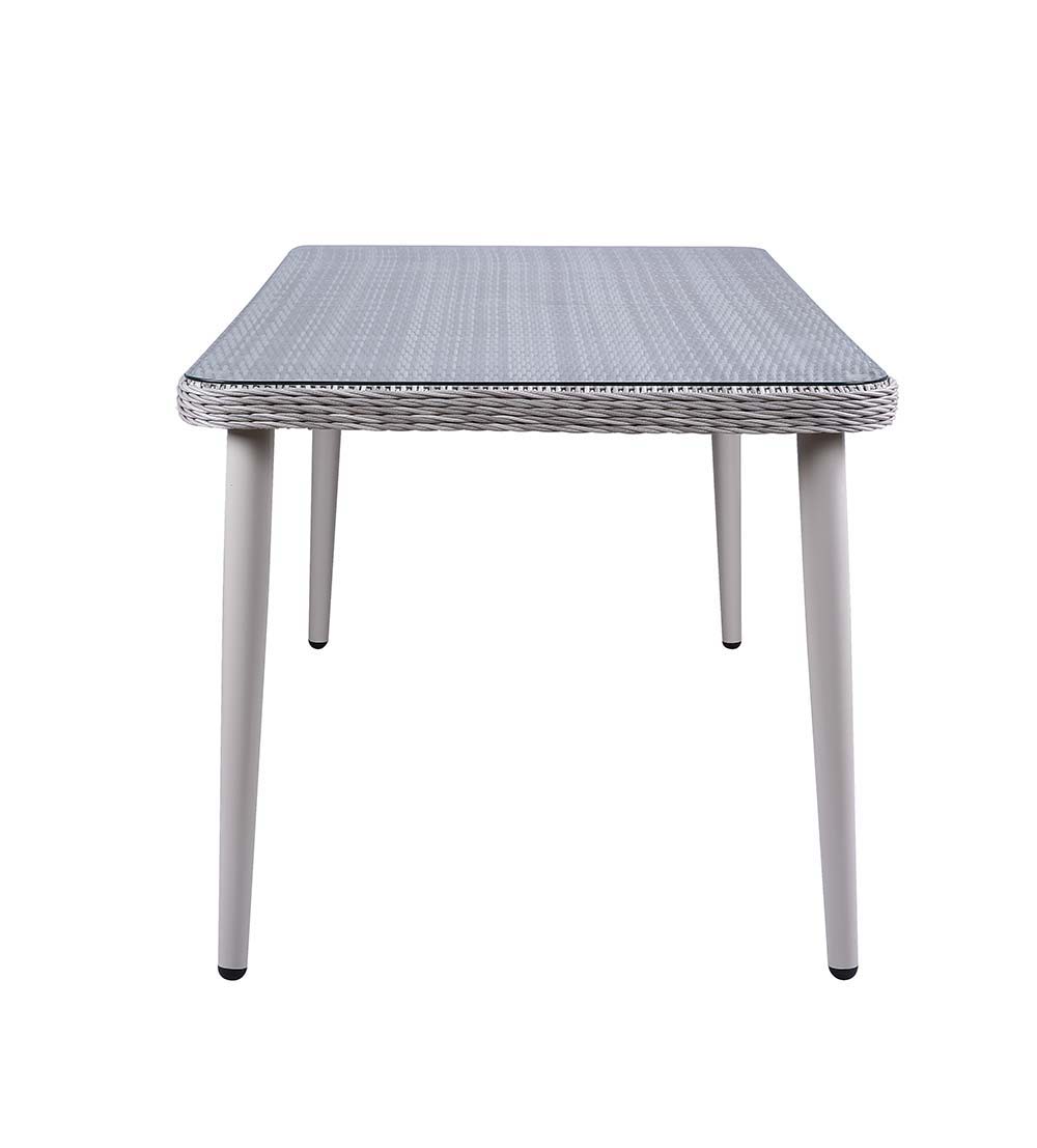 ACME Jenneva - Patio Set - Night Green Fabric & Gray Finish | Meri Furniture