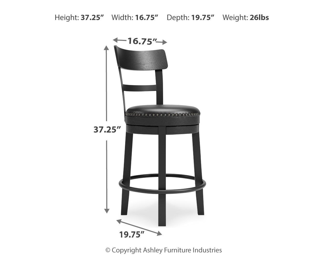 Signature Design by Ashley® Valebeck - Full Back Swivel Stool | Meri Furniture
