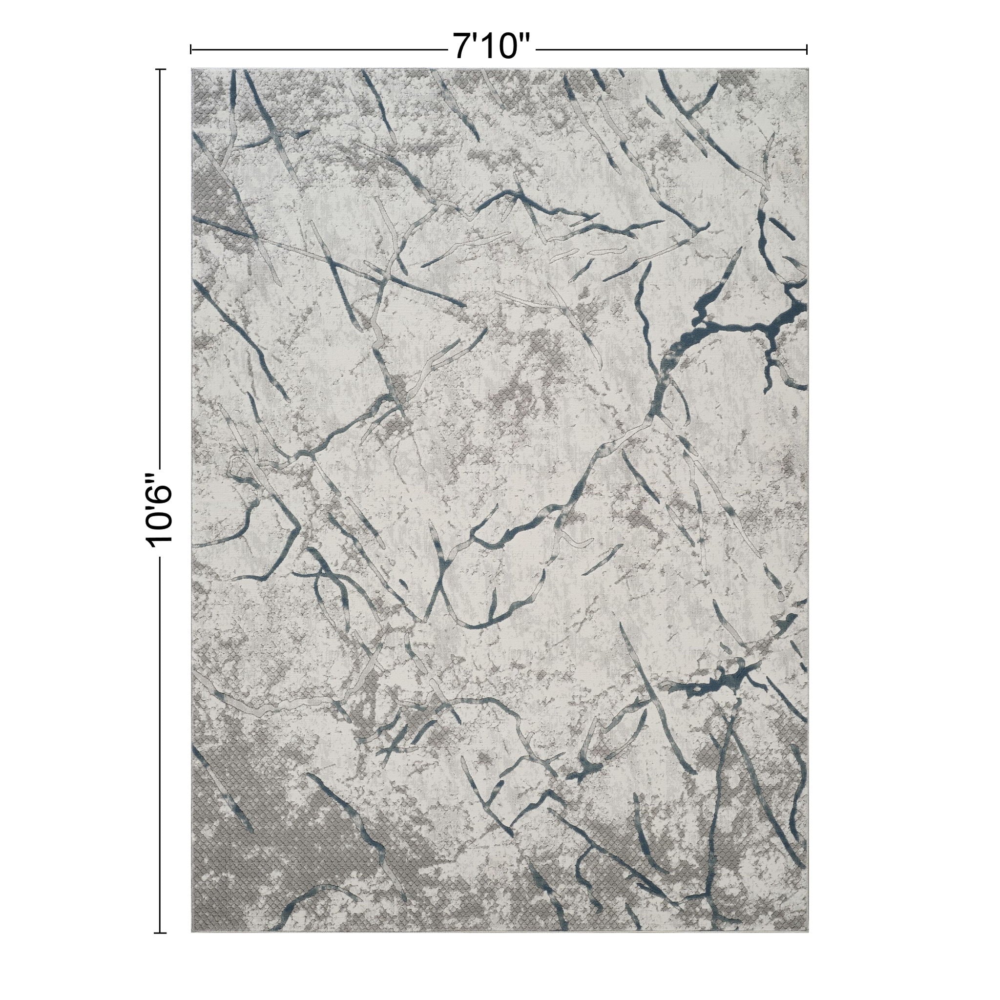 Geometrix - 7'10" X 10'6" Area Rug, Geometric 3D Effect - Ivory / Gray