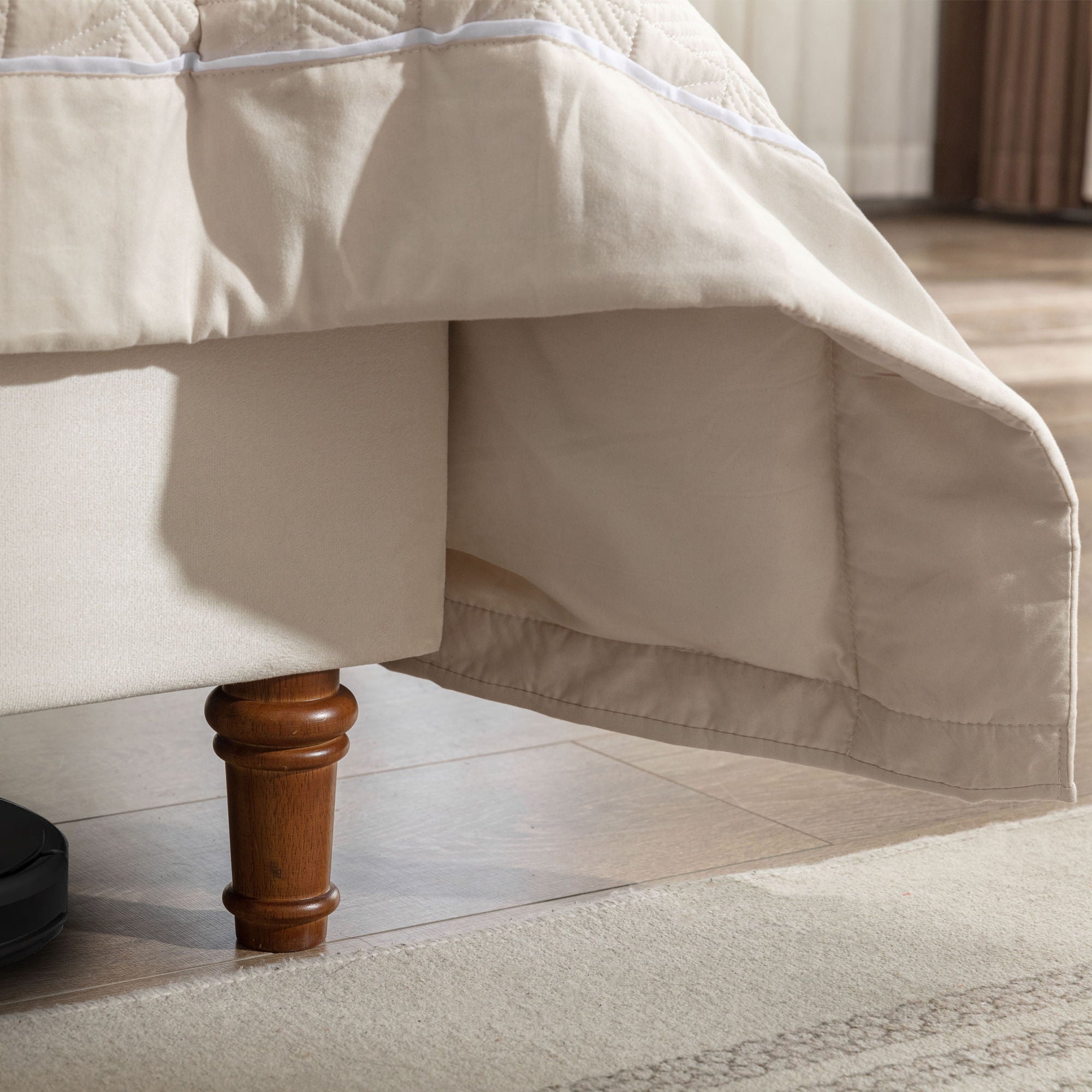 Peyton - Upholstered Bed With 54" High Headboard, Traditional Hand Buttoned Tufting