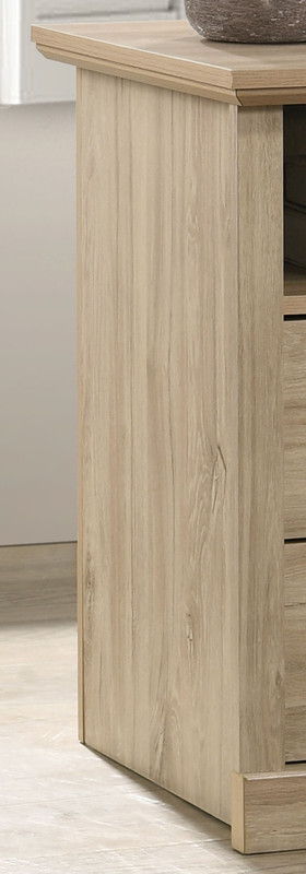 Elara 22"W Light Oak Finish 2-Drawer Nightstand Bedside Table with USB Charging  Ports