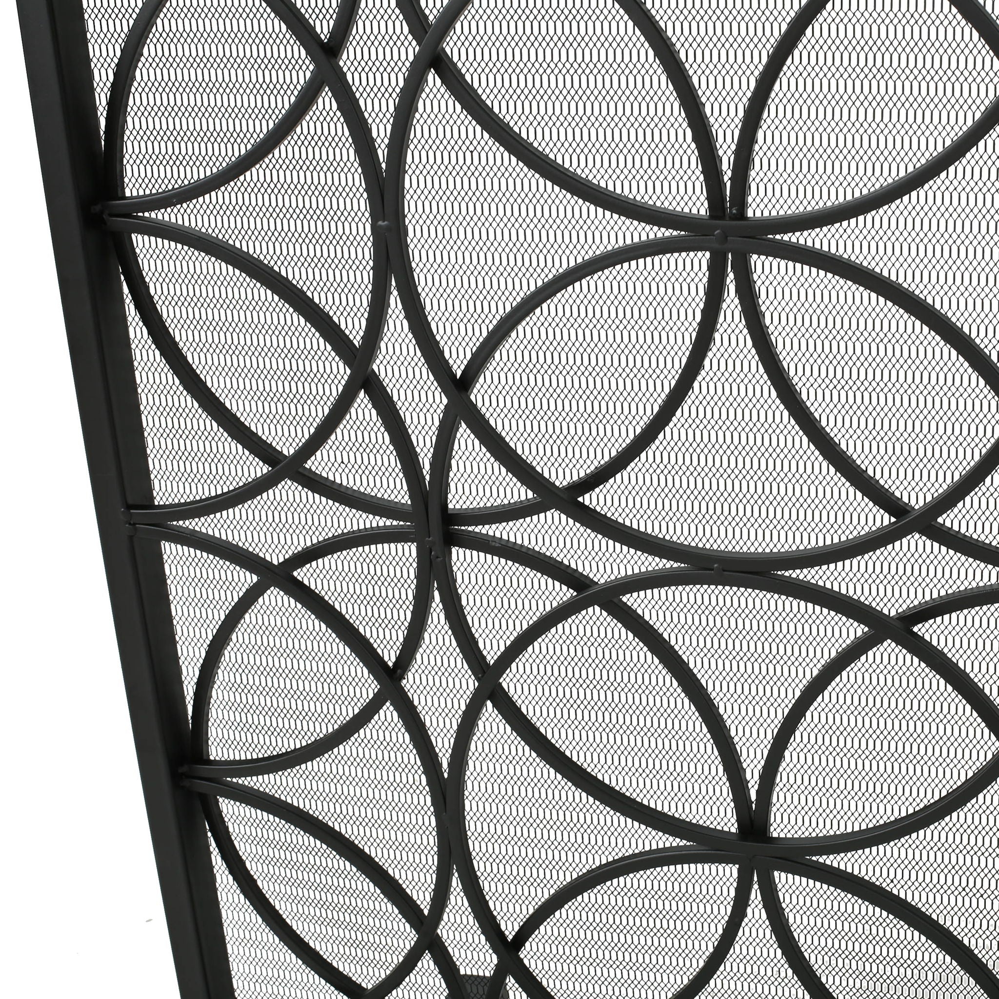 Thayer - Single Panel Iron Fireplace Screen With Geometric Design