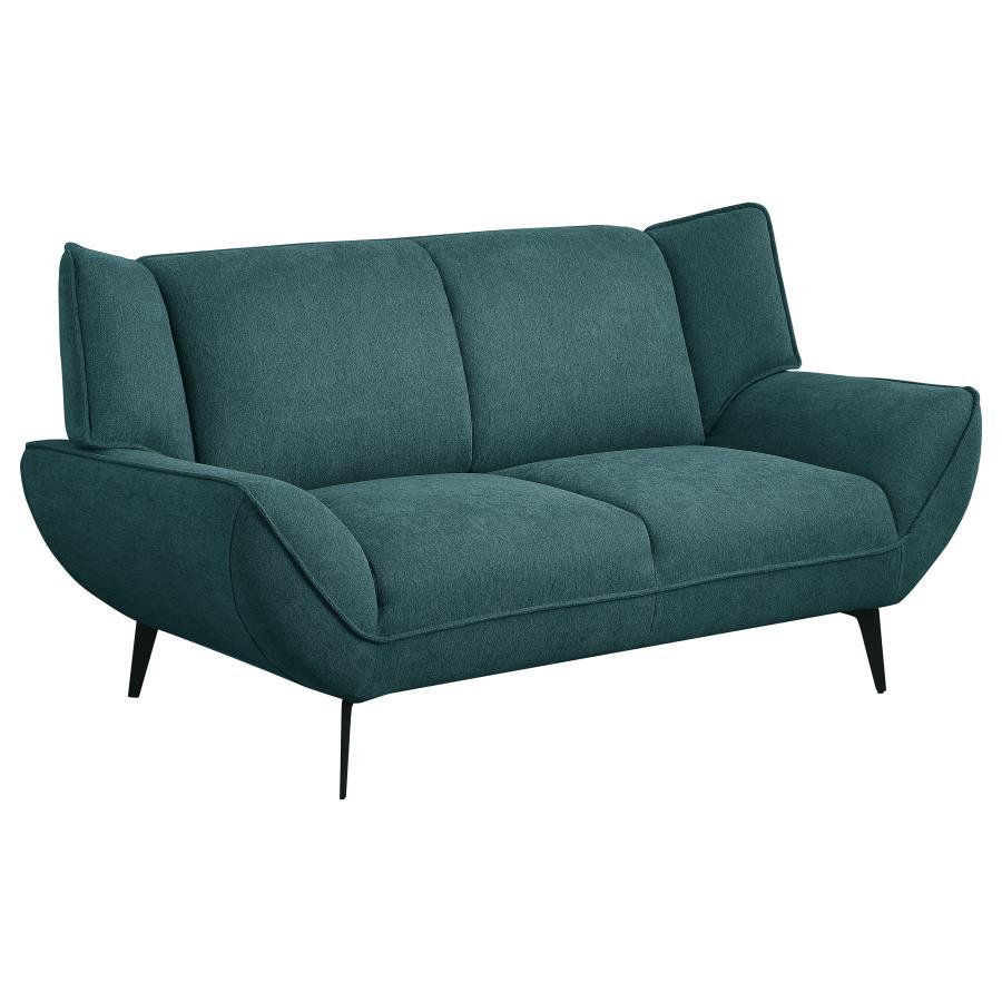 Coaster Fine Furniture Acton - Upholstered Flared Arm Loveseat - Teal Blue | Meri Furniture
