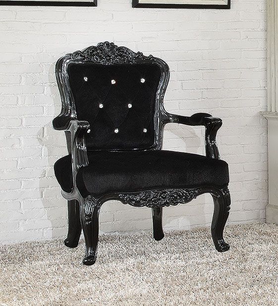 ACME White Crystal Button Back & Seat. | Meri Furniture
