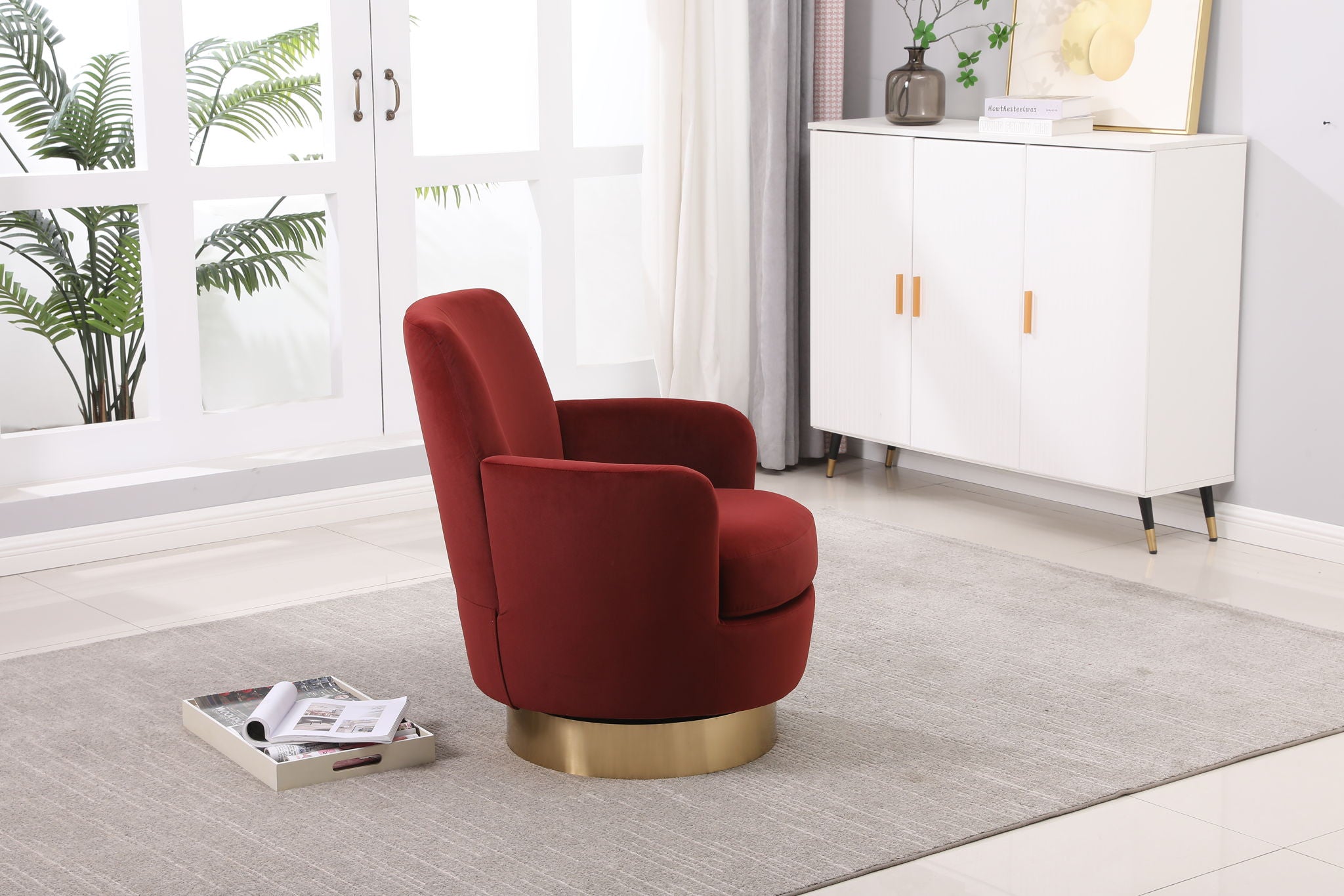 Teddy Swivel Barrel Chair, Swivel Accent Chairs Armchair For Living Room