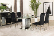 Coaster Fine Furniture Marilyn - Rectangular Mirrored Dining Table Set | Meri Furniture