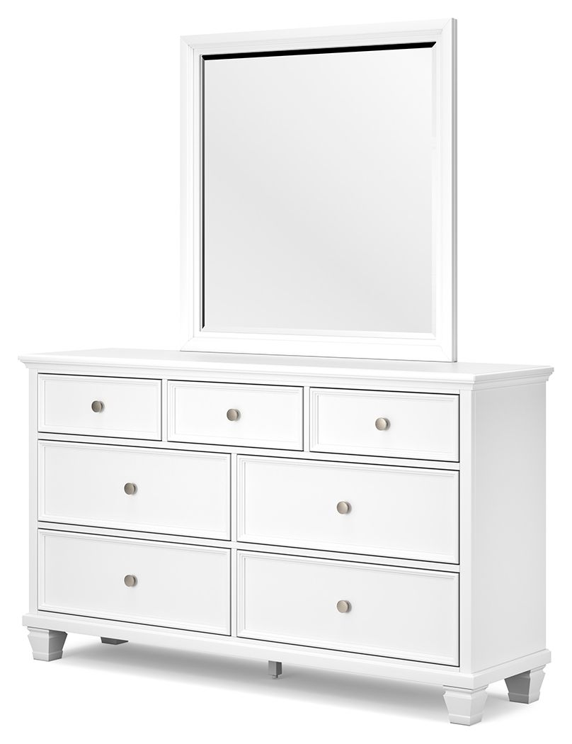 Signature Design by Ashley® Fortman - White - Dresser And Mirror | Meri Furniture