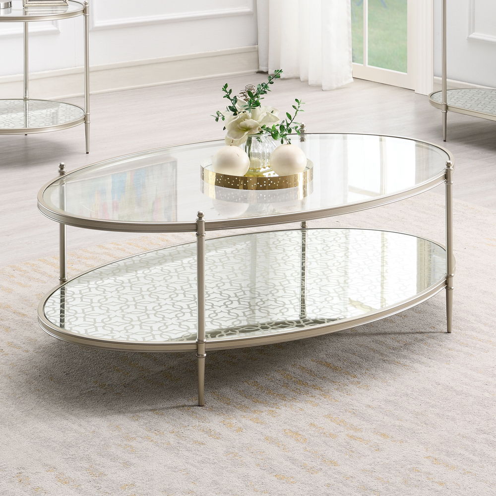 ACME Zaba - Coffee Table - Pearl Silver | Meri Furniture