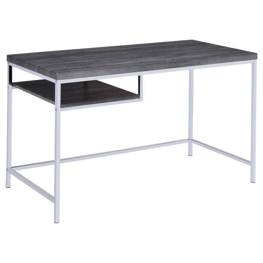 Coaster Fine Furniture Kravitz - 1-Shelf Writing Desk - Weathered Gray | Meri Furniture