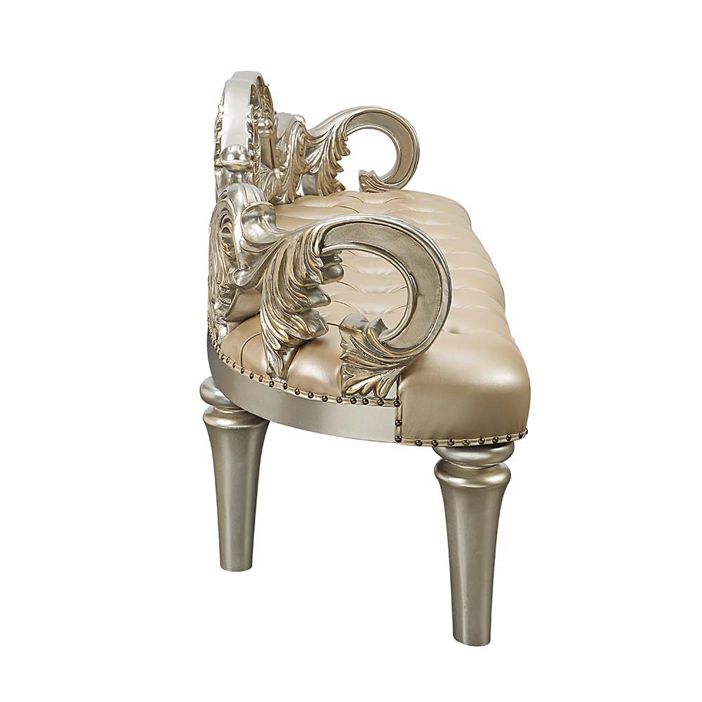 ACME Danae - Bench - Champagne & Gold Finish | Meri Furniture