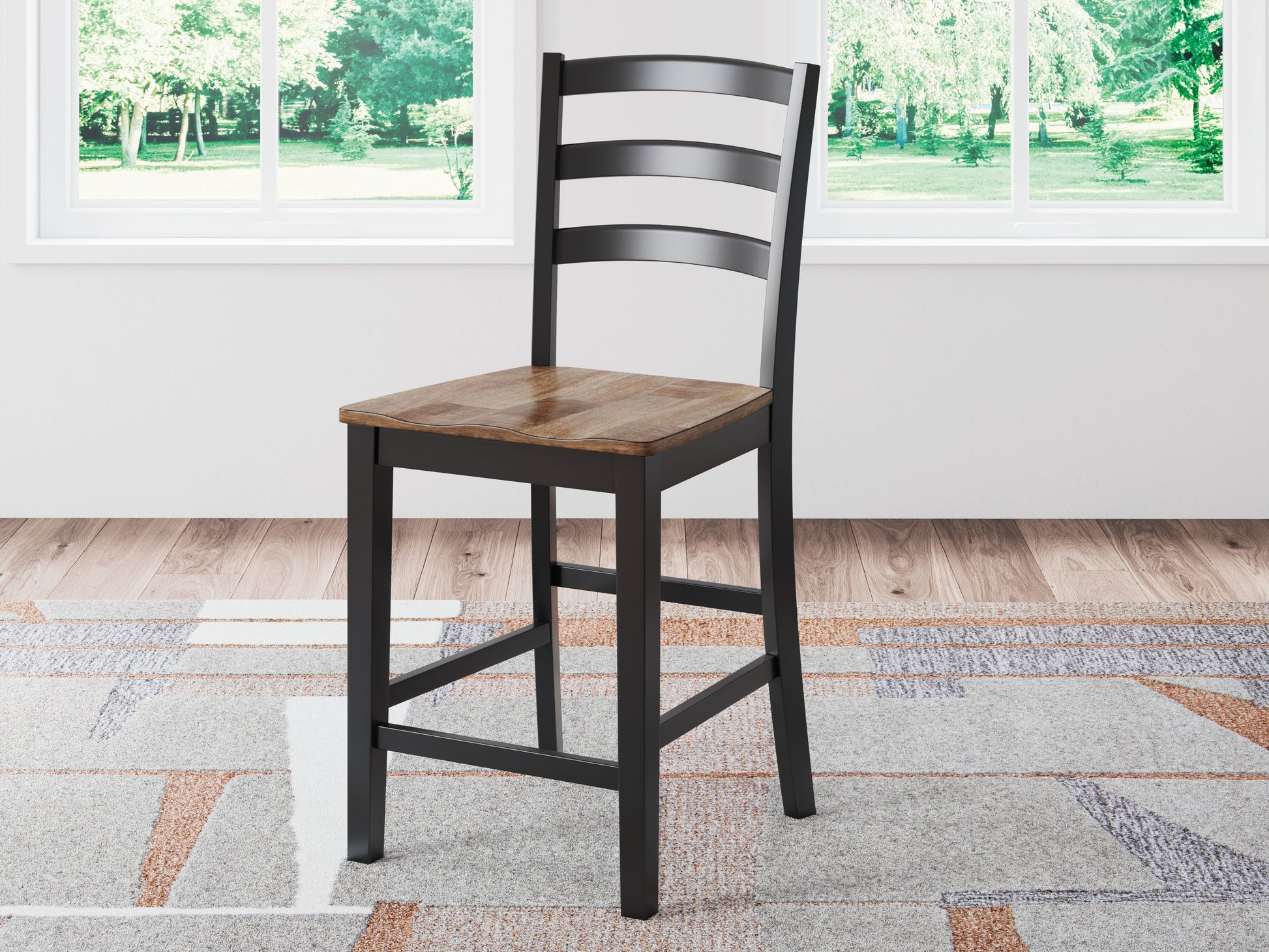 Signature Design by Ashley® Wildenauer - Brown / Black - Barstool (Set of 2) | Meri Furniture