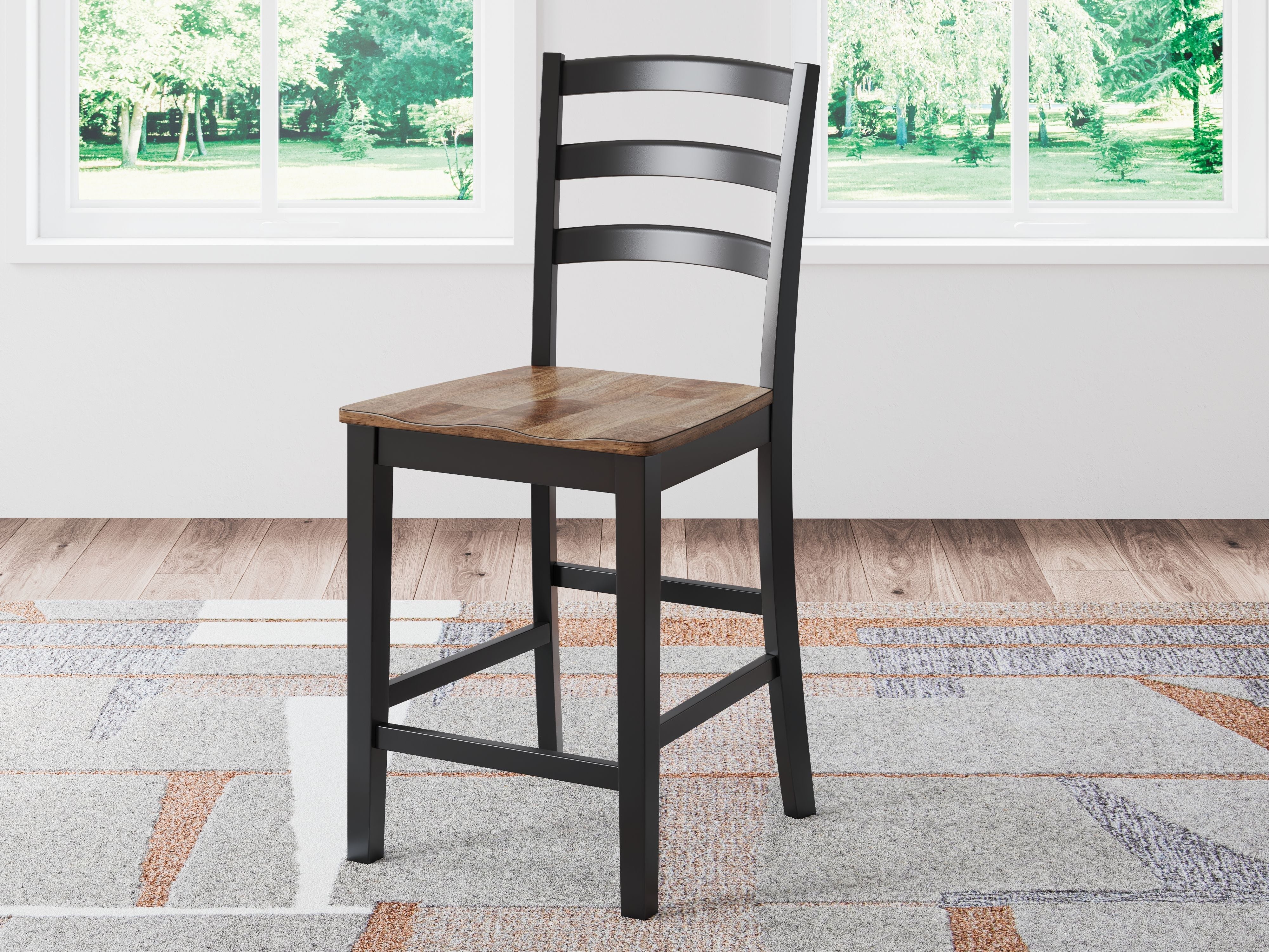 Signature Design by Ashley® Wildenauer - Brown / Black - Barstool (Set of 2) | Meri Furniture