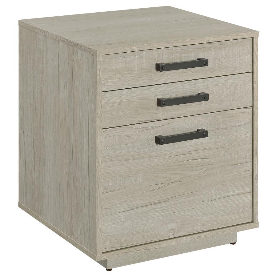 Coaster Fine Furniture Loomis - 3-Drawer Home Office File Cabinet - Whitewashed Gray | Meri Furniture