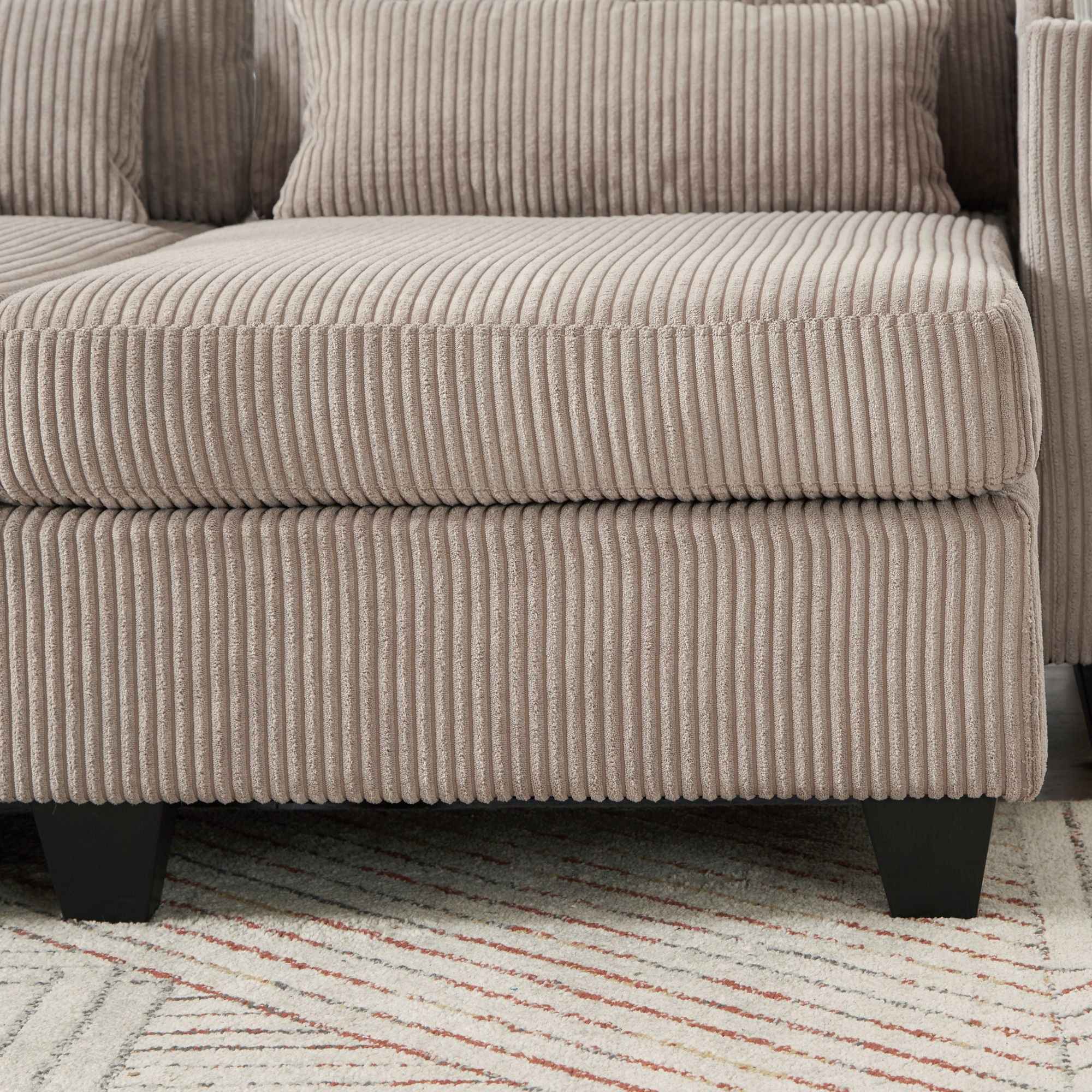 Convertible Chaise Lounge Sofa Chair With USB Ports, Cup Holders, Phone Holder And Storage